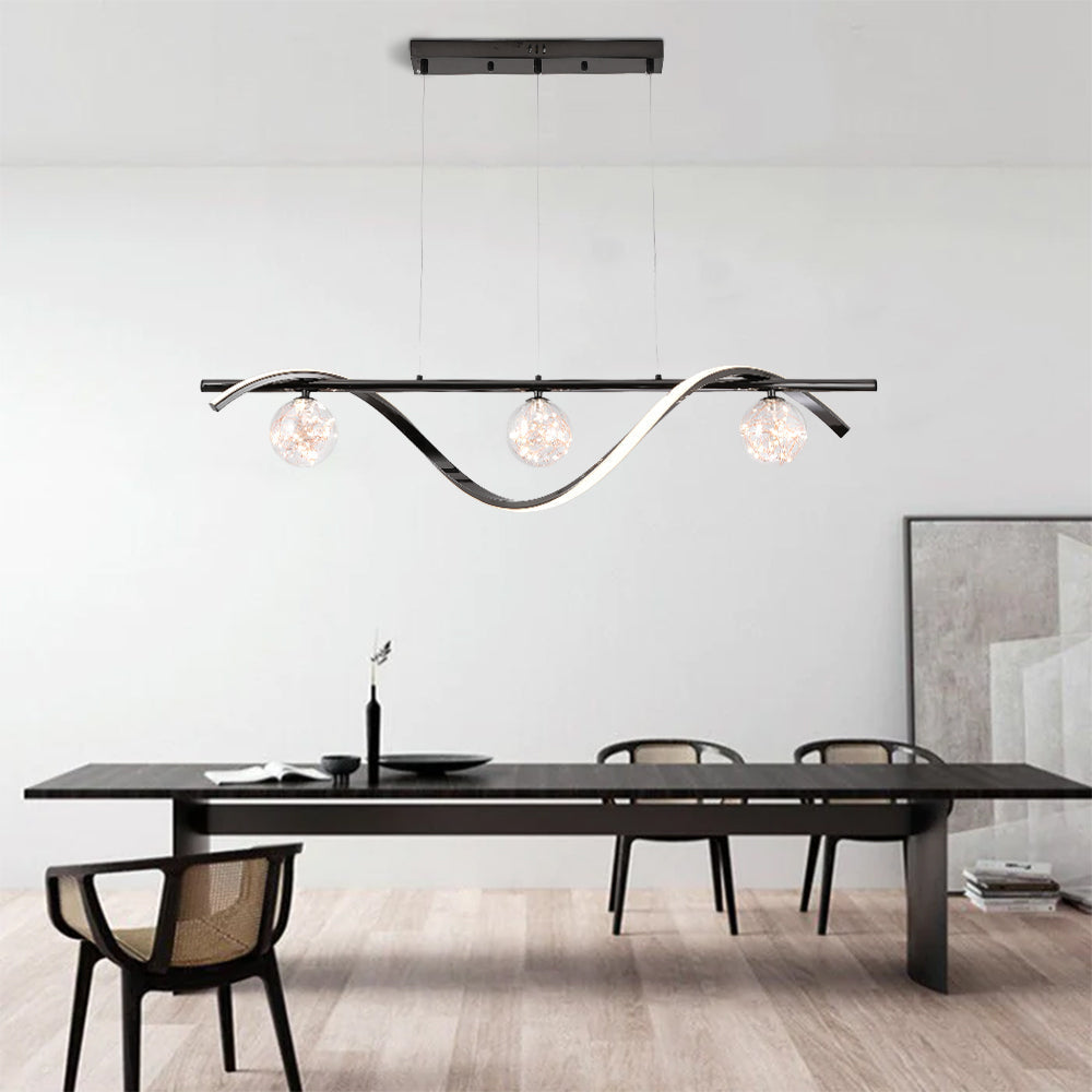 Arisha Glass Globe Pendant Light | Black/Gold