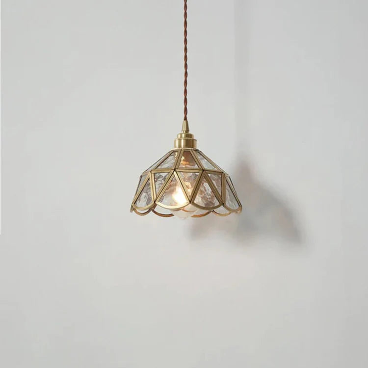 Elegant Glass Pendant Light with Twisted Fabric Cord for Kitchen Ambiance 0