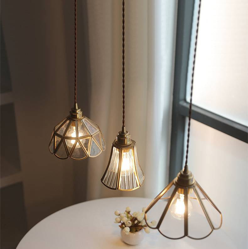 Elegant Glass Pendant Light with Twisted Fabric Cord for Kitchen Ambiance 3
