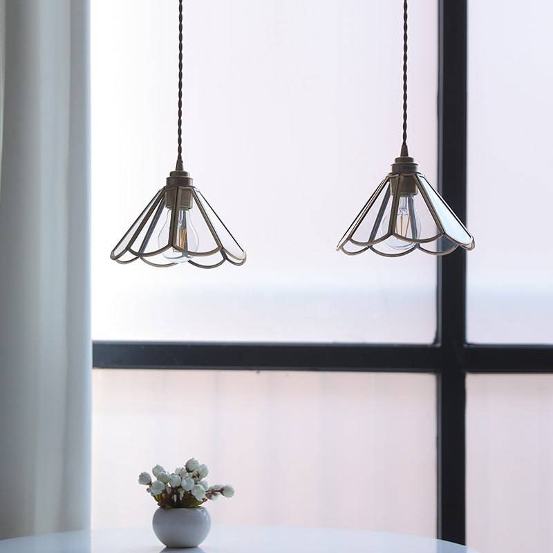 Elegant Glass Pendant Light with Twisted Fabric Cord for Kitchen Ambiance 6