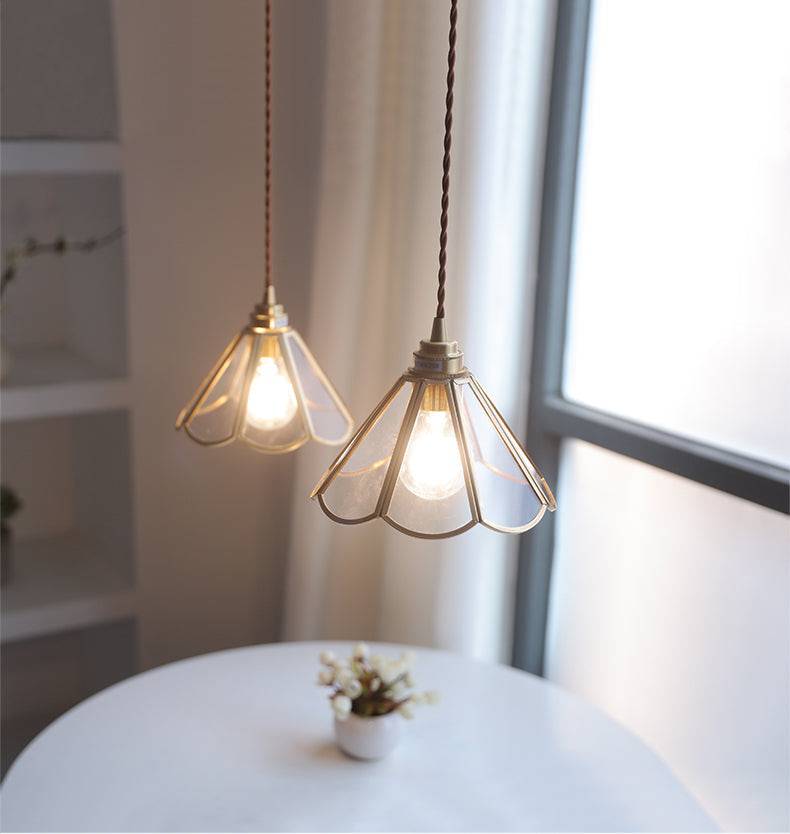 Elegant Glass Pendant Light with Twisted Fabric Cord for Kitchen Ambiance 7