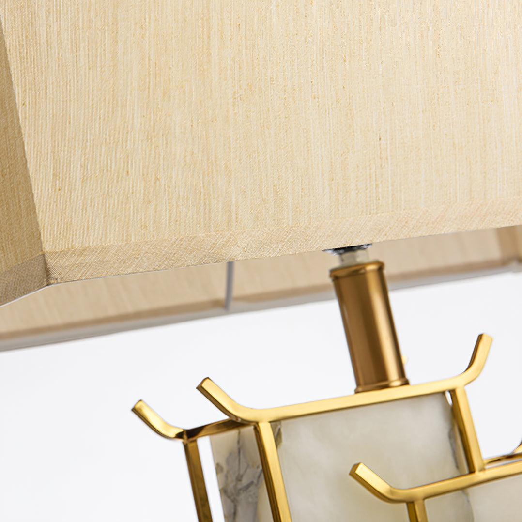 Elegant Glass Table Lamp with Alabaster Shade | Stylish Bedside Lighting for Cozy Indoor Spaces 2