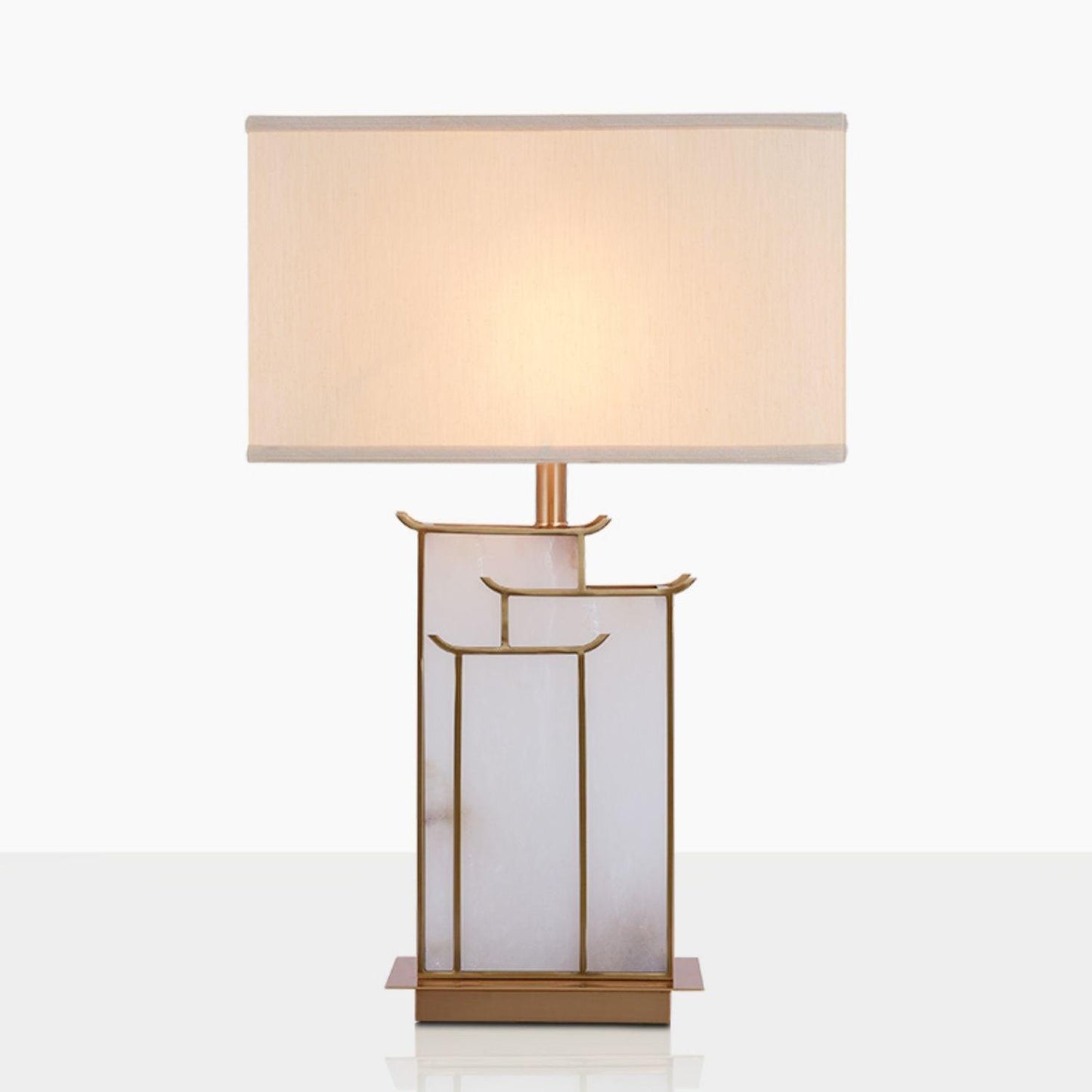Elegant Glass Table Lamp with Alabaster Shade | Stylish Bedside Lighting for Cozy Indoor Spaces 3