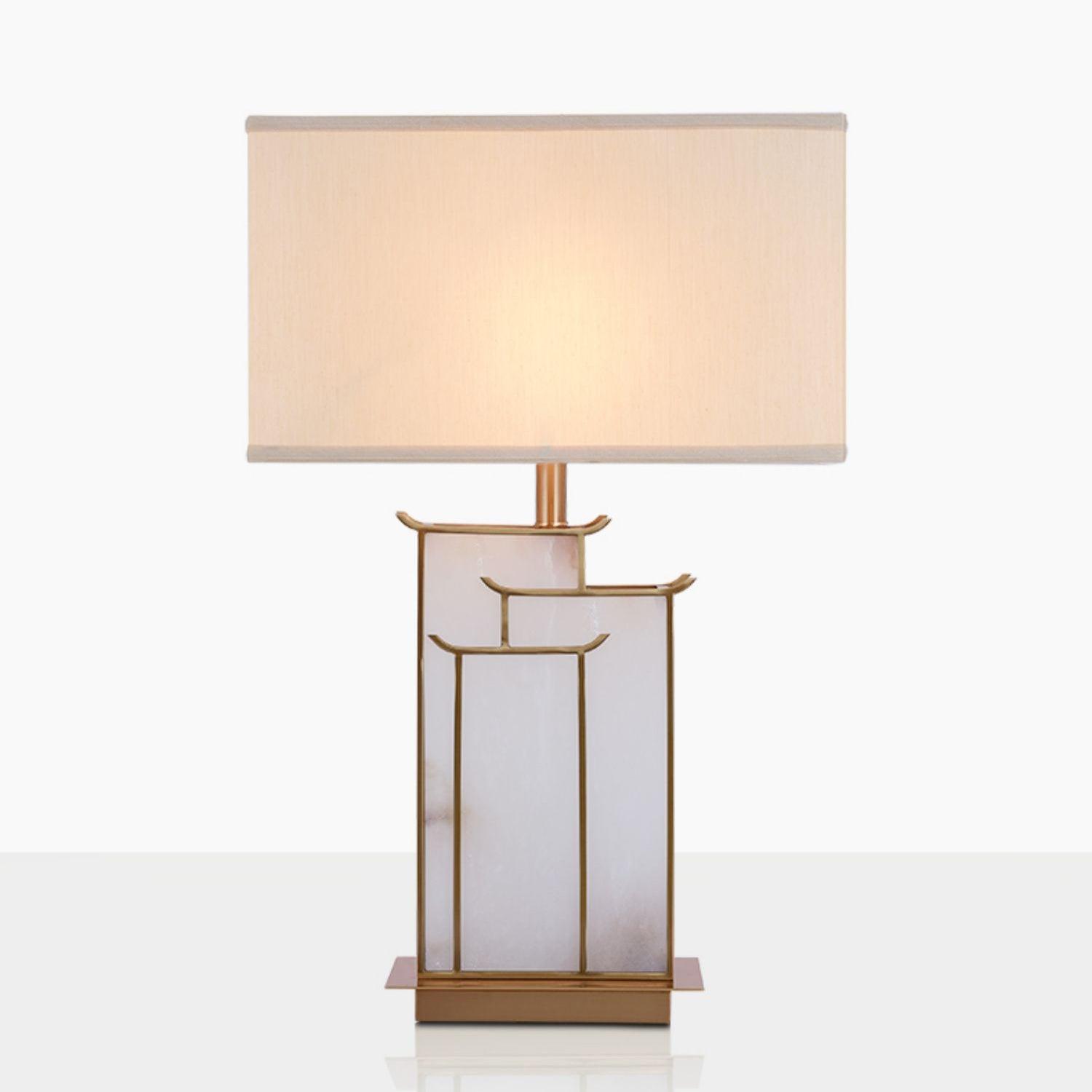 Elegant Glass Table Lamp with Alabaster Shade | Stylish Bedside Lighting for Cozy Indoor Spaces 3
