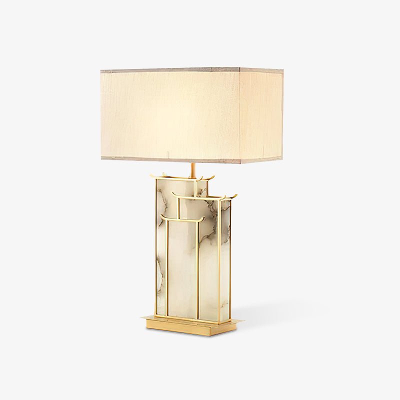 Elegant Glass Table Lamp with Alabaster Shade | Stylish Bedside Lighting for Cozy Indoor Spaces 7