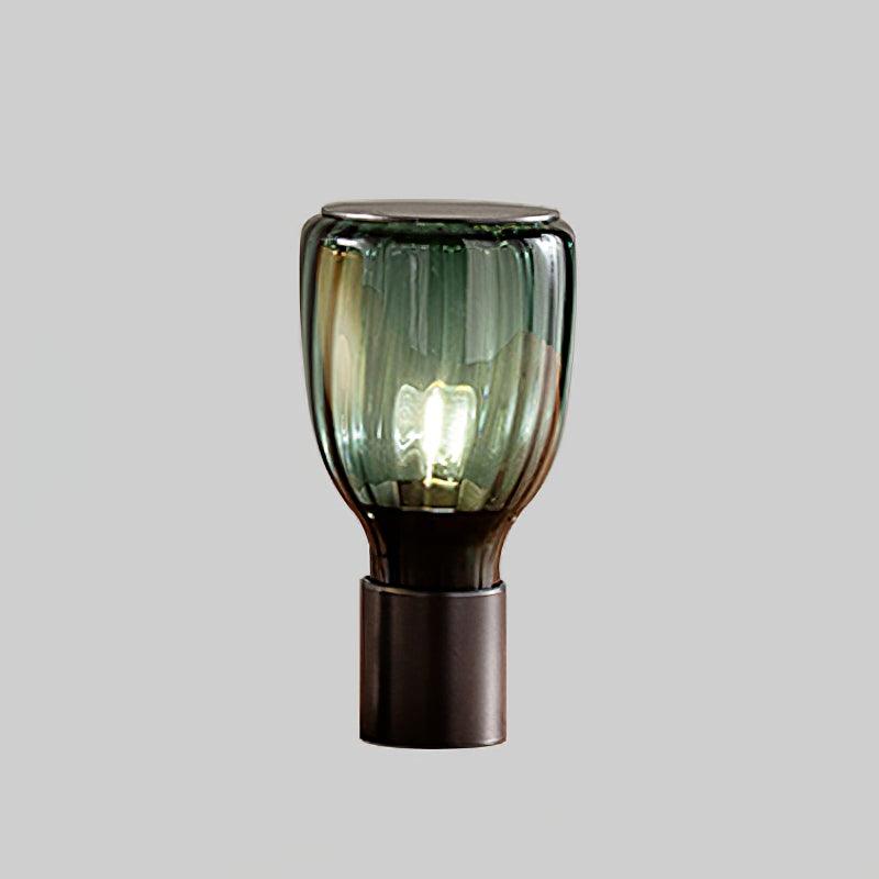 Elegant Glass Table Lamp with Inline On/Off Switch | Stylish Bedside Lighting for Modern Decor 0