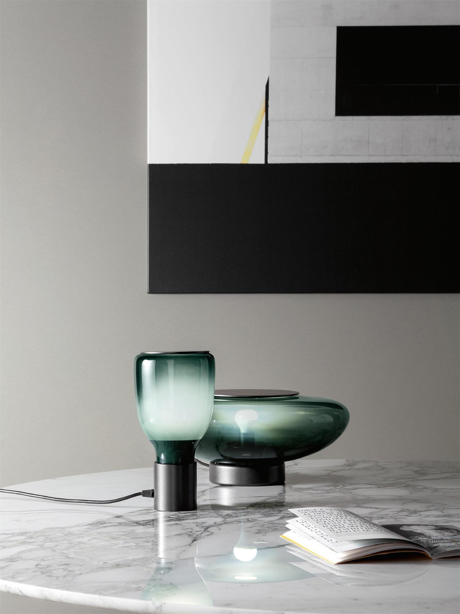 Elegant Glass Table Lamp with Inline On/Off Switch | Stylish Bedside Lighting for Modern Decor 2