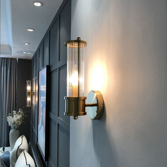 Elegant Gold Glass Wall Lamp | Modern Design with Optimal Light Diffusion | Versatile Wall Sconce Lighting for Any Room 0
