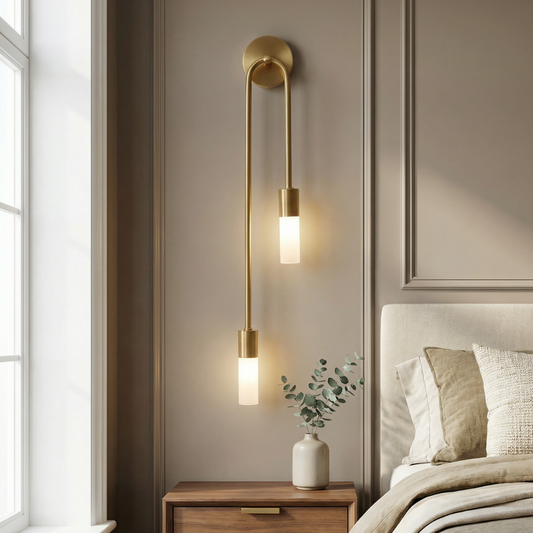 Elegant Gold Wall Sconce | Modern Design Wall Light with Soft Ambient Glow | Perfect for Hallways and Living Spaces 0