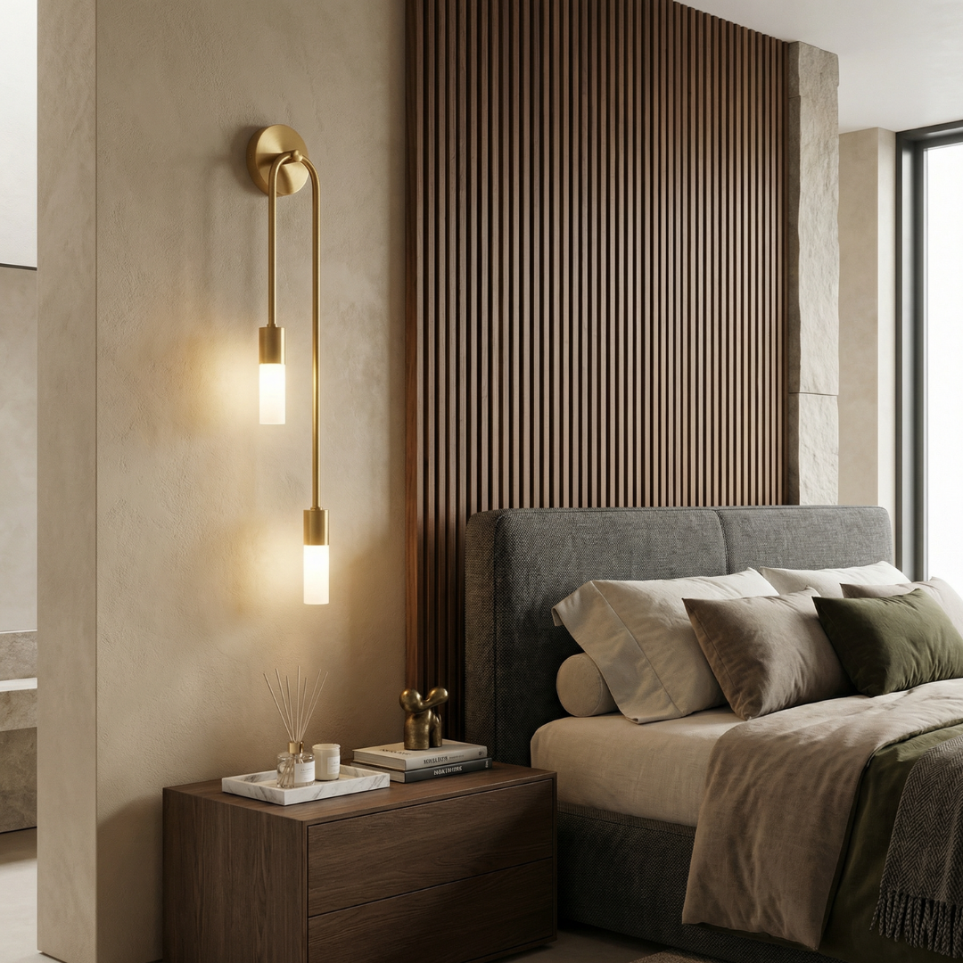 Elegant Gold Wall Sconce | Modern Design Wall Light with Soft Ambient Glow | Perfect for Hallways and Living Spaces 2