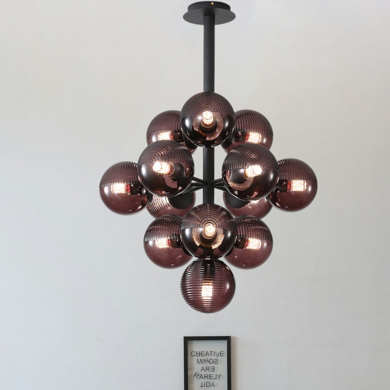 Elegant Grape | Glass Pendant Lighting with Adjustable Height | Unique Cluster Design for Artistic Ambiance 0