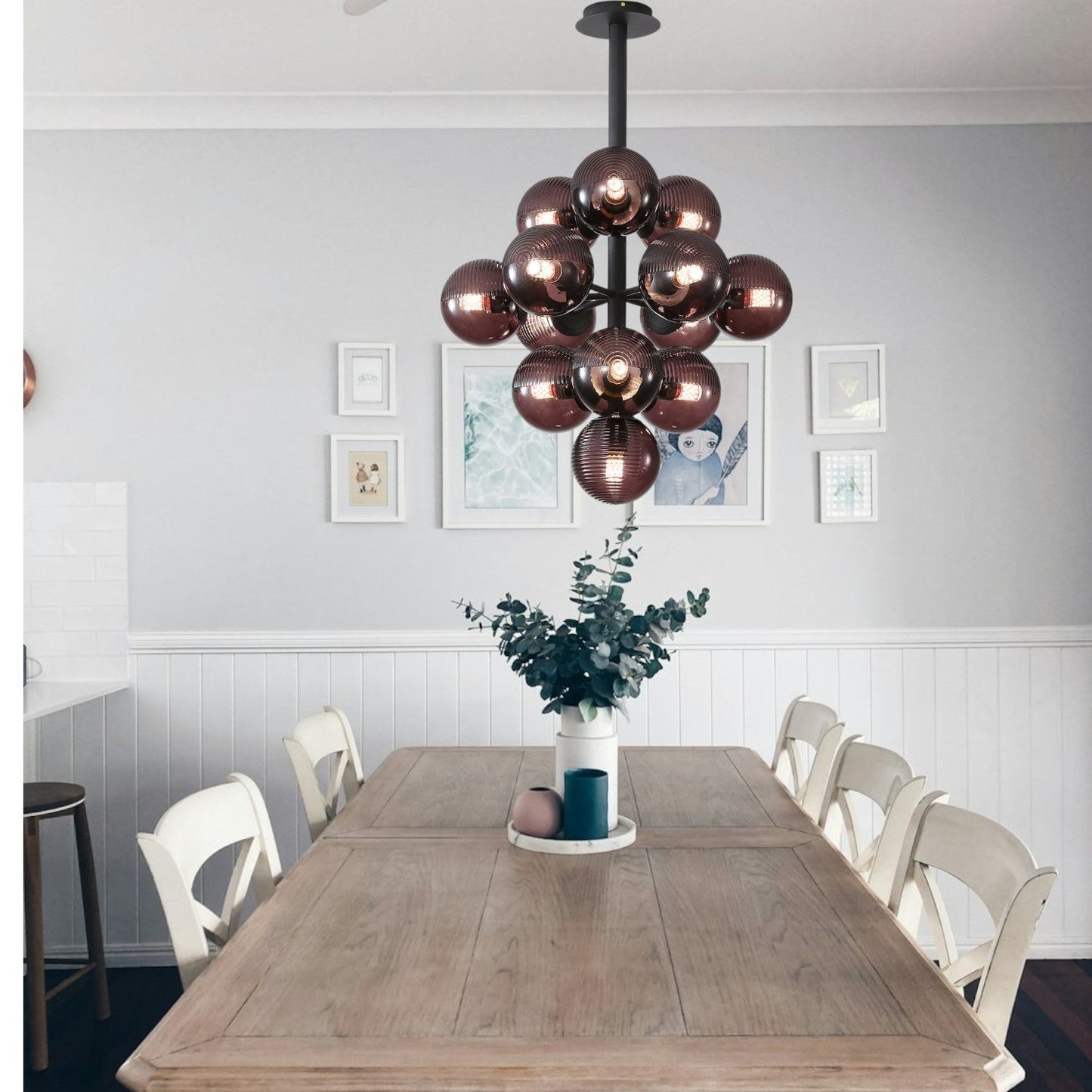 Elegant Grape | Glass Pendant Lighting with Adjustable Height | Unique Cluster Design for Artistic Ambiance 1