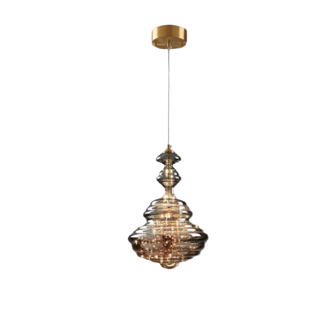 Elegant Gray Glass Pendant Light with Adjustable Chain | Modern Ceiling Light Fixture for Romantic Ambiance 10