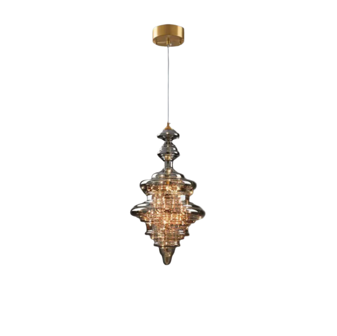 Elegant Gray Glass Pendant Light with Adjustable Chain | Modern Ceiling Light Fixture for Romantic Ambiance 11