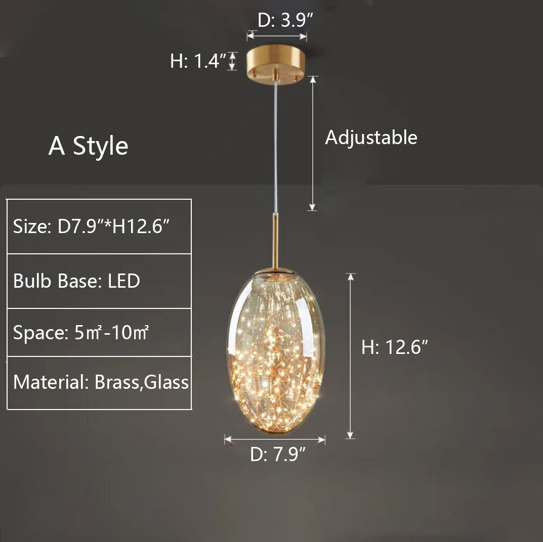 Elegant Gray Glass Pendant Light with Adjustable Chain | Modern Ceiling Light Fixture for Romantic Ambiance 8