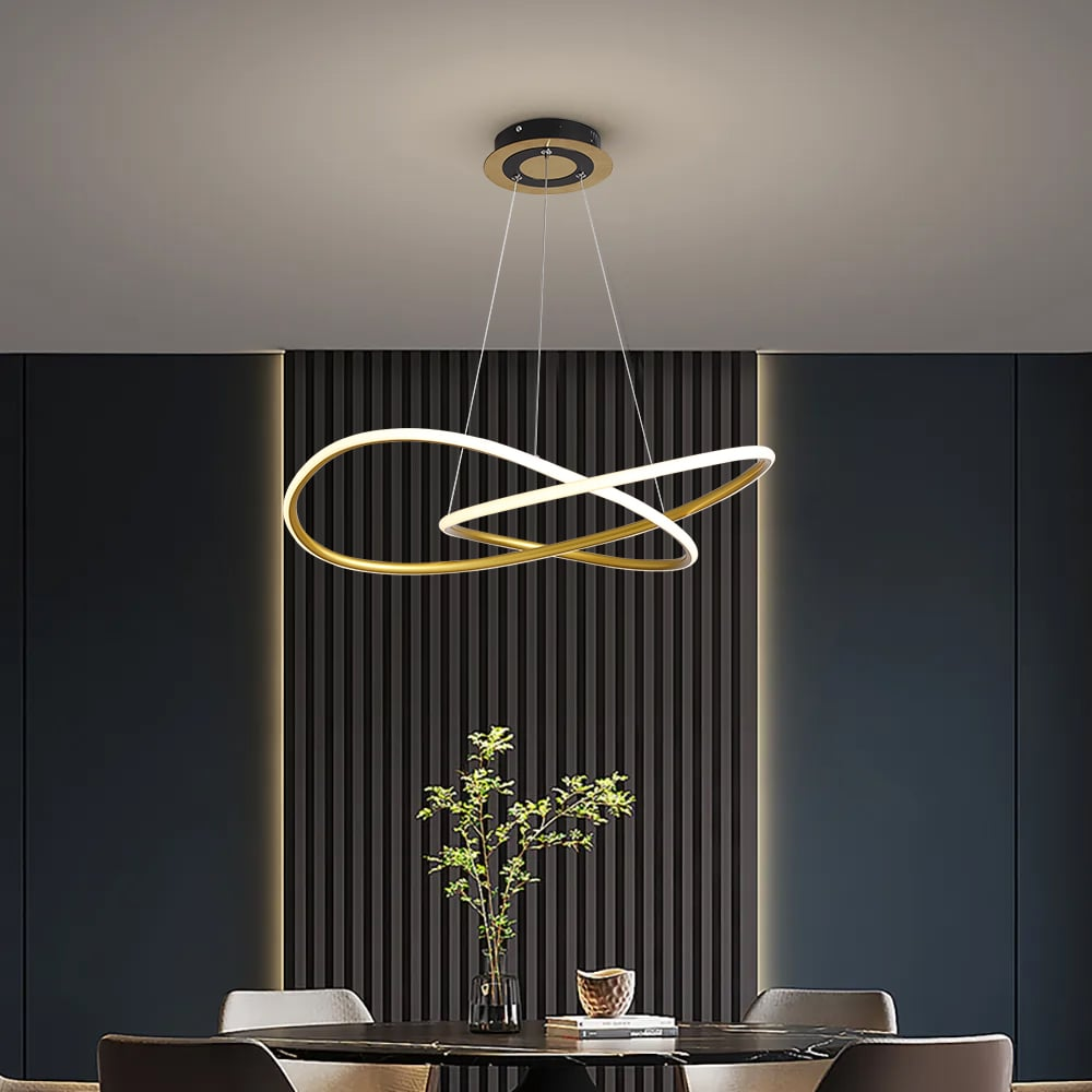 Elegant LED Ceiling Light | Minimalist Gold Pendant Design for Modern Ambiance 0