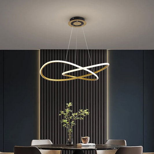 Elegant LED Ceiling Light | Minimalist Gold Pendant Design for Modern Ambiance 0