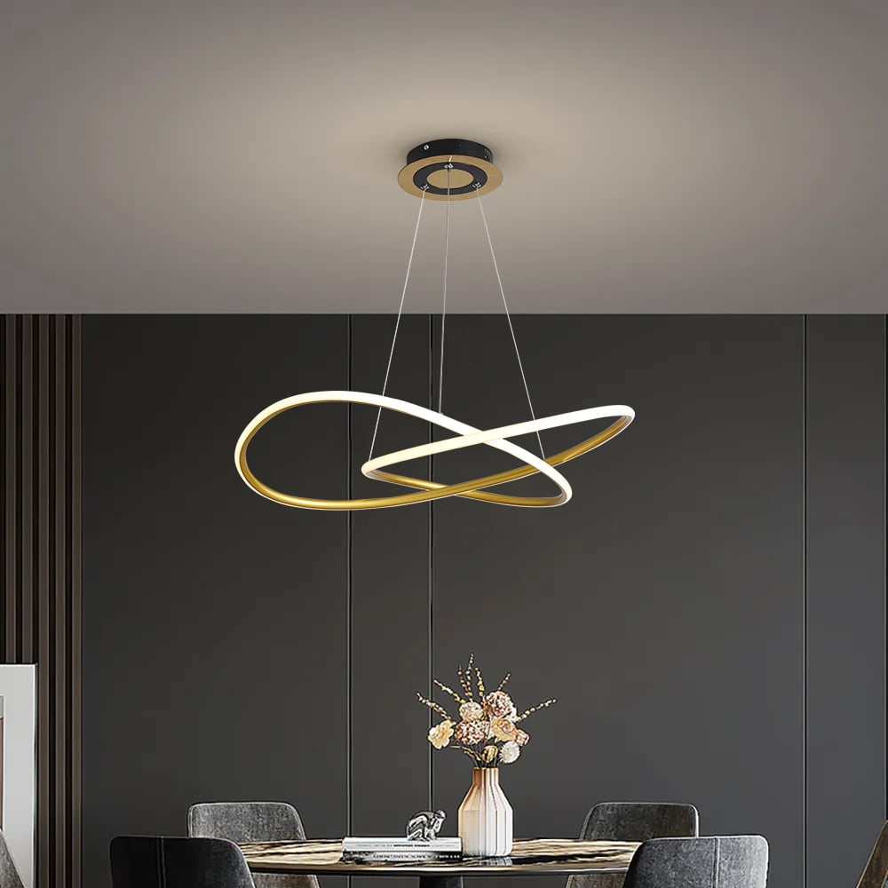 Elegant LED Ceiling Light | Minimalist Gold Pendant Design for Modern Ambiance 1