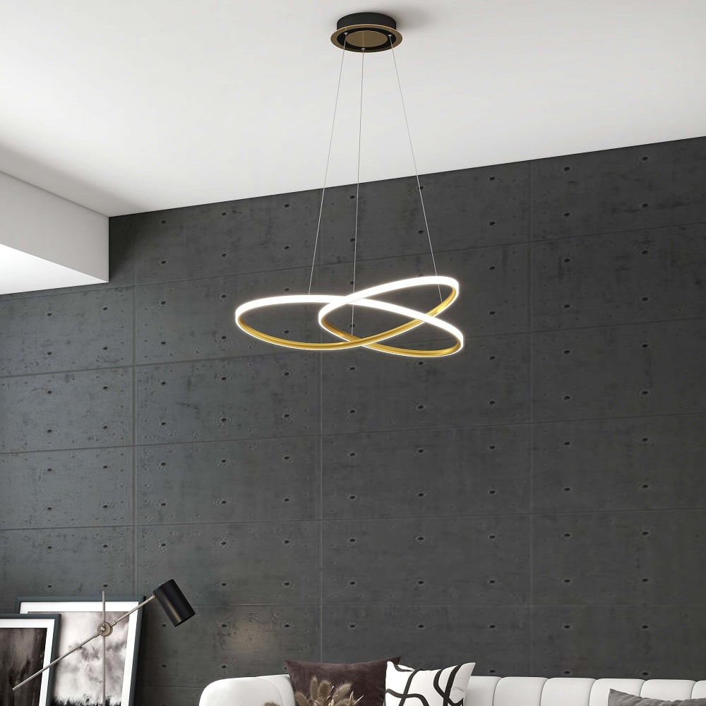 Elegant LED Ceiling Light | Minimalist Gold Pendant Design for Modern Ambiance 2