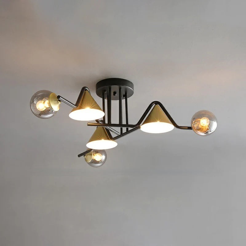 Elegant LED Flush Mount Ceiling Light Fixture with Glass & Metal Design | Versatile Lighting for Living Rooms and Bedrooms 0