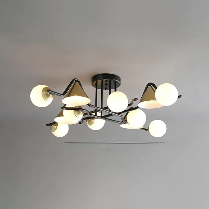 Elegant LED Flush Mount Ceiling Light Fixture with Glass & Metal Design | Versatile Lighting for Living Rooms and Bedrooms 10