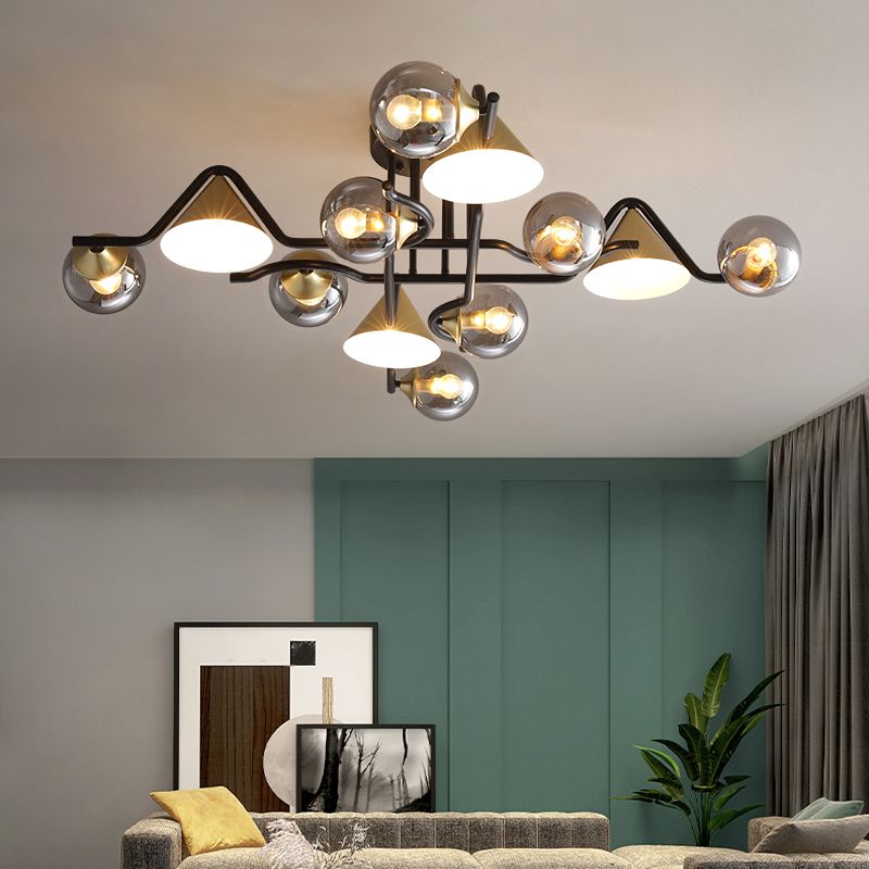 Elegant LED Flush Mount Ceiling Light Fixture with Glass & Metal Design | Versatile Lighting for Living Rooms and Bedrooms 11