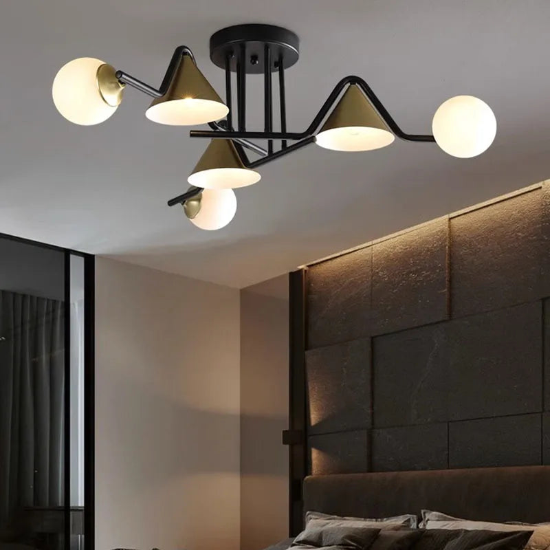 Elegant LED Flush Mount Ceiling Light Fixture with Glass & Metal Design | Versatile Lighting for Living Rooms and Bedrooms 2