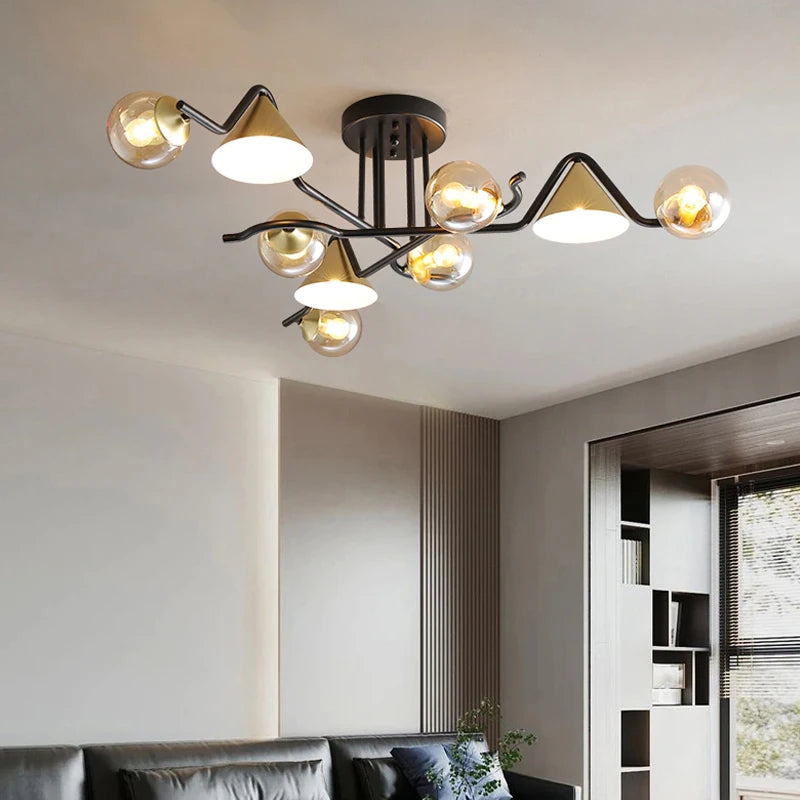 Elegant LED Flush Mount Ceiling Light Fixture with Glass & Metal Design | Versatile Lighting for Living Rooms and Bedrooms 3