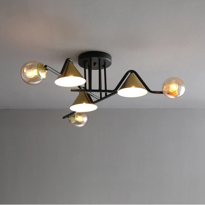 Elegant LED Flush Mount Ceiling Light Fixture with Glass & Metal Design | Versatile Lighting for Living Rooms and Bedrooms 5