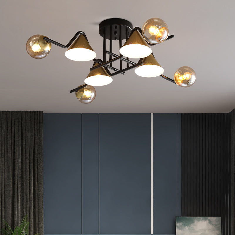 Elegant LED Flush Mount Ceiling Light Fixture with Glass & Metal Design | Versatile Lighting for Living Rooms and Bedrooms 6
