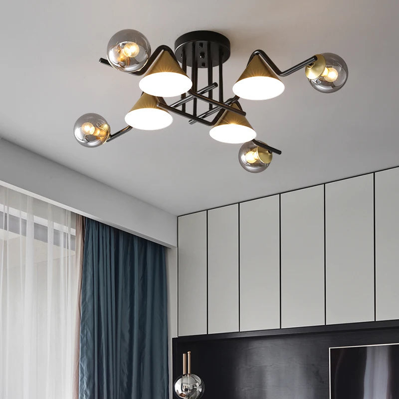 Elegant LED Flush Mount Ceiling Light Fixture with Glass & Metal Design | Versatile Lighting for Living Rooms and Bedrooms 7
