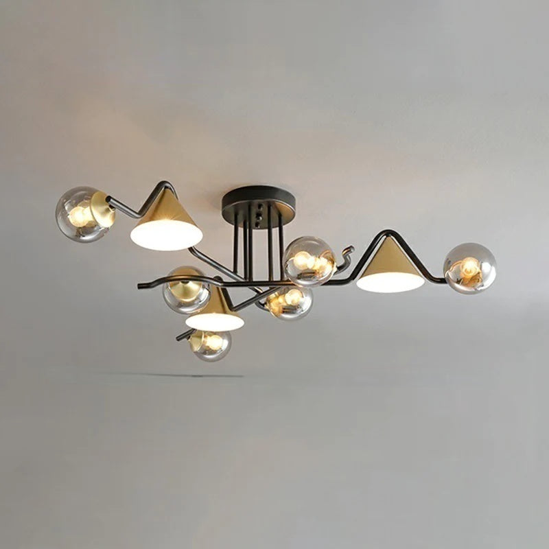 Elegant LED Flush Mount Ceiling Light Fixture with Glass & Metal Design | Versatile Lighting for Living Rooms and Bedrooms 8
