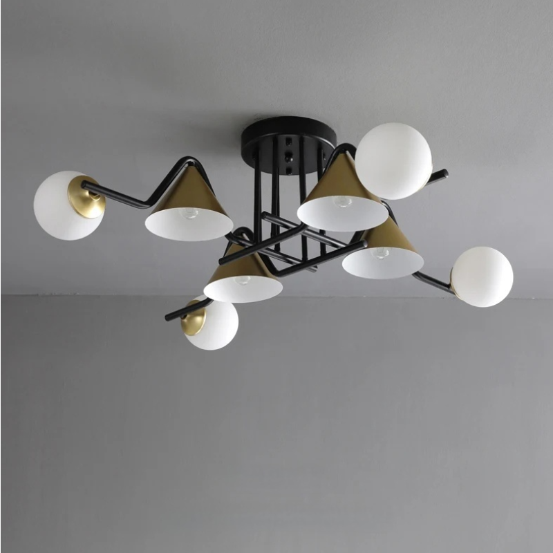 Elegant LED Flush Mount Ceiling Light Fixture with Glass & Metal Design | Versatile Lighting for Living Rooms and Bedrooms 9