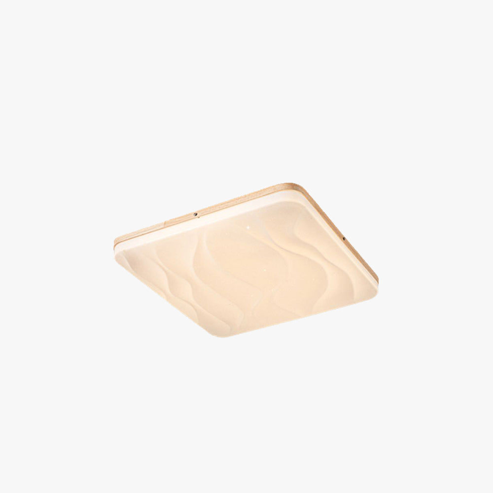 Elegant LED Flush Mount Ceiling Light with Natural Wood Base | Dimmable Fixture for Cozy Indoor Ambiance 1