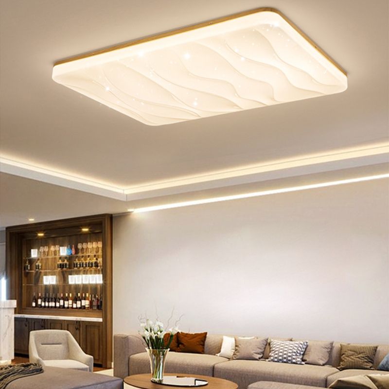 Elegant LED Flush Mount Ceiling Light with Natural Wood Base | Dimmable Fixture for Cozy Indoor Ambiance 3