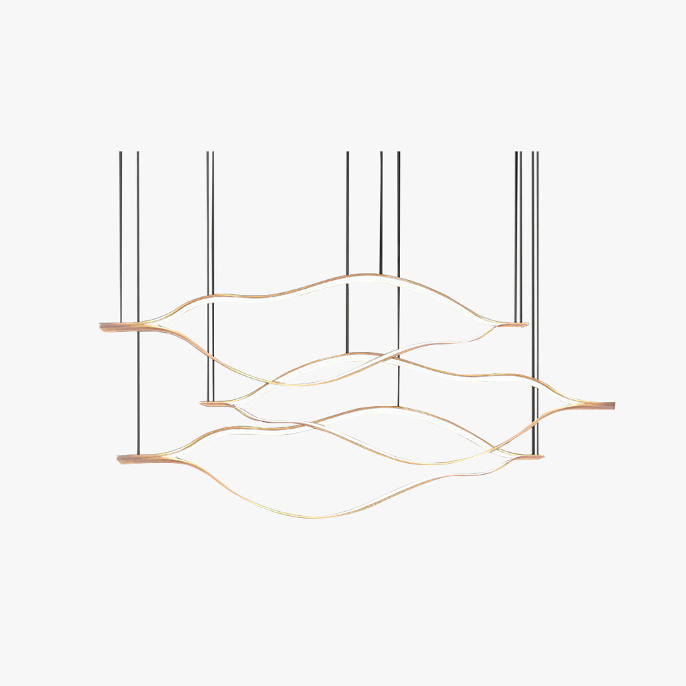 Elegant LED Pendant Light with Dimmable Golden Leaf Design | Minimalist Hanging Fixture for Stylish Living Spaces 1