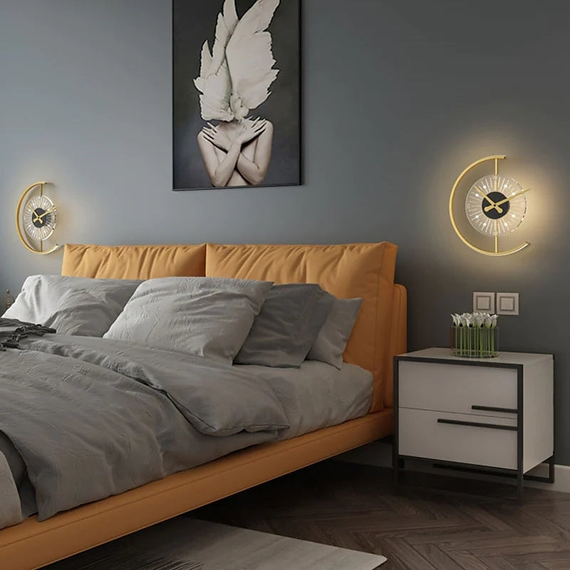 LED Wall Clock and Lamp Combo