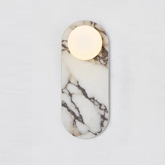 Elegant Marble Wall Lamp | Stylish Wall Sconce Lighting with Glass Shade | Modern Indoor Wall Lights for Sophisticated Ambiance 0