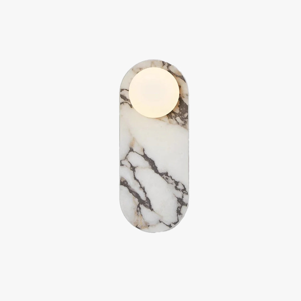 Elegant Marble Wall Lamp | Stylish Wall Sconce Lighting with Glass Shade | Modern Indoor Wall Lights for Sophisticated Ambiance 1