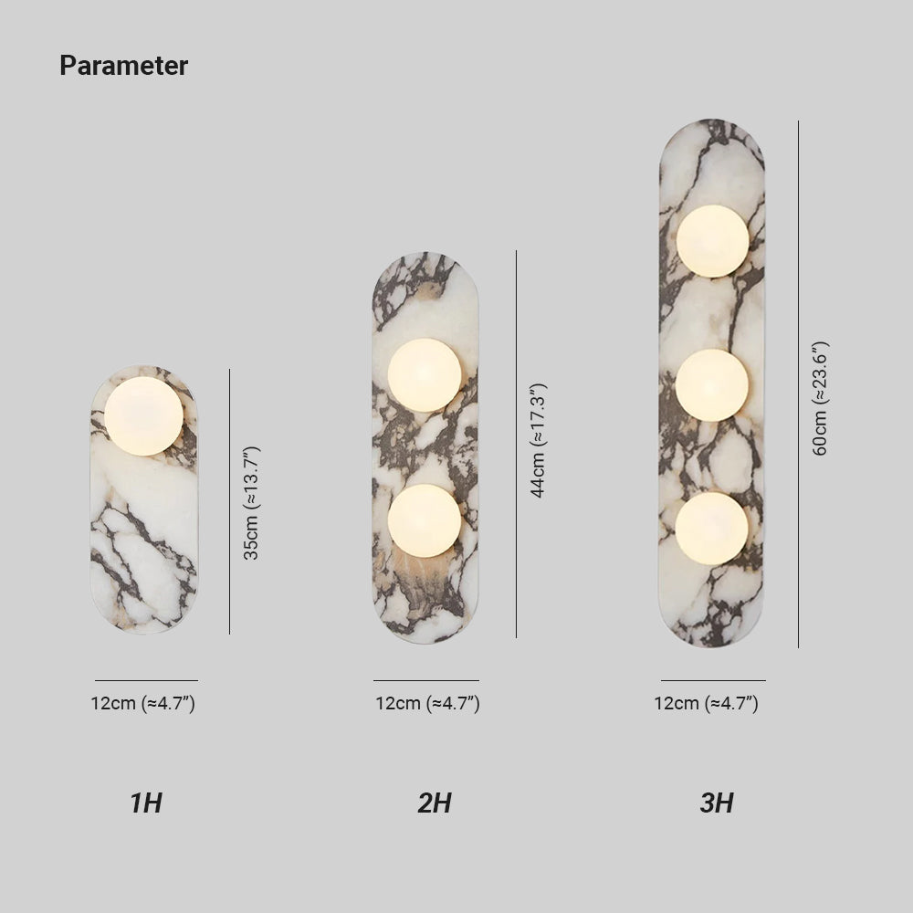 Elegant Marble Wall Lamp | Stylish Wall Sconce Lighting with Glass Shade | Modern Indoor Wall Lights for Sophisticated Ambiance 4
