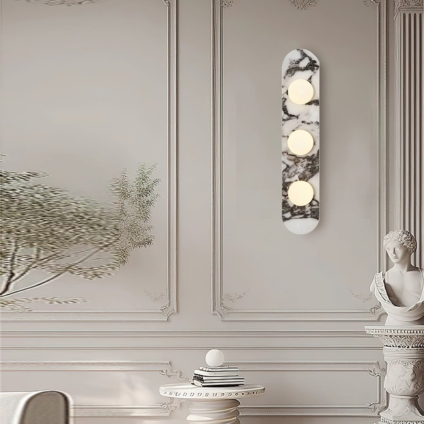 Elegant Marble Wall Lamp | Stylish Wall Sconce Lighting with Glass Shade | Modern Indoor Wall Lights for Sophisticated Ambiance 5