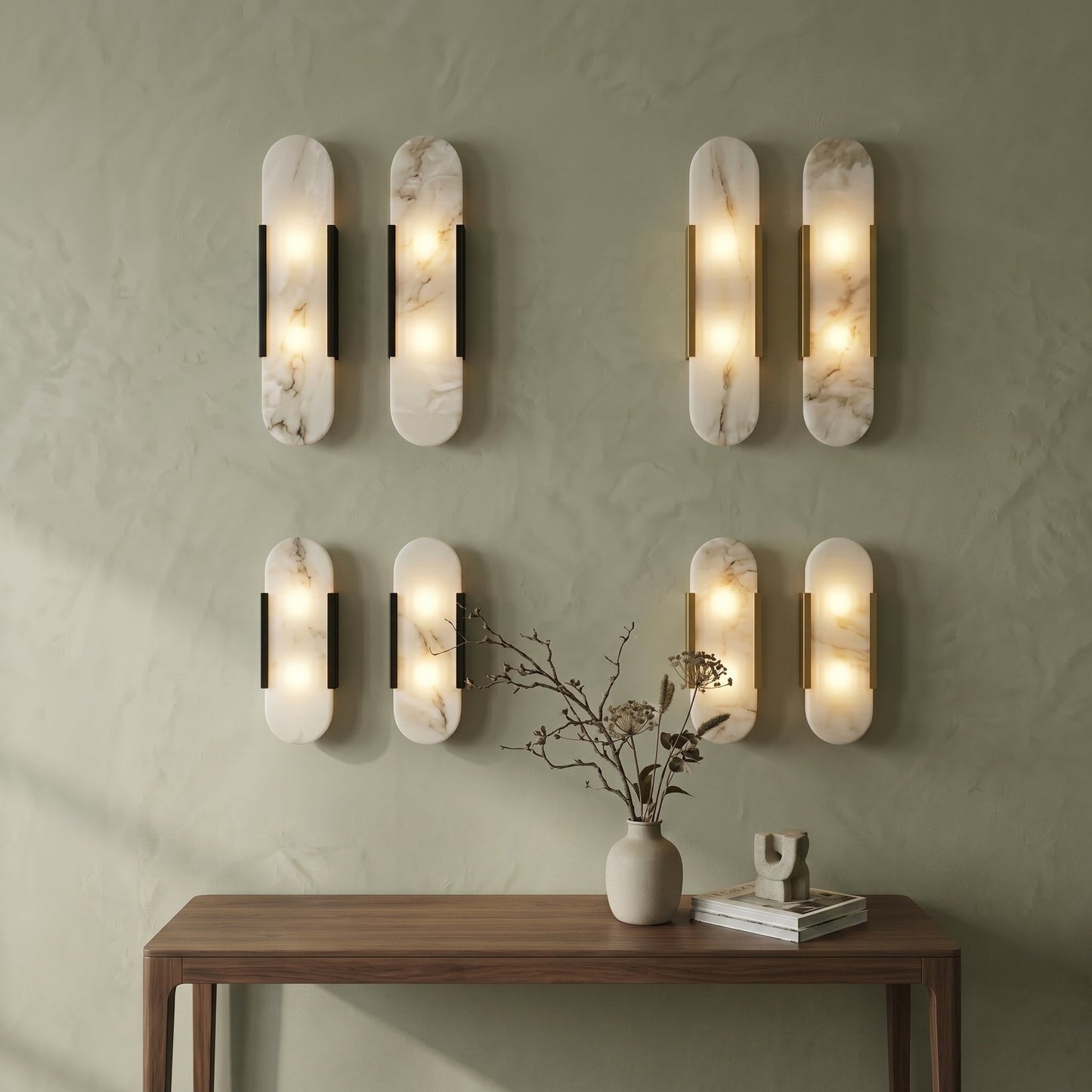 Elegant Marble Wall Sconce Lighting with Soft Diffused Glow | Compact Design for Tranquil Ambiance 1