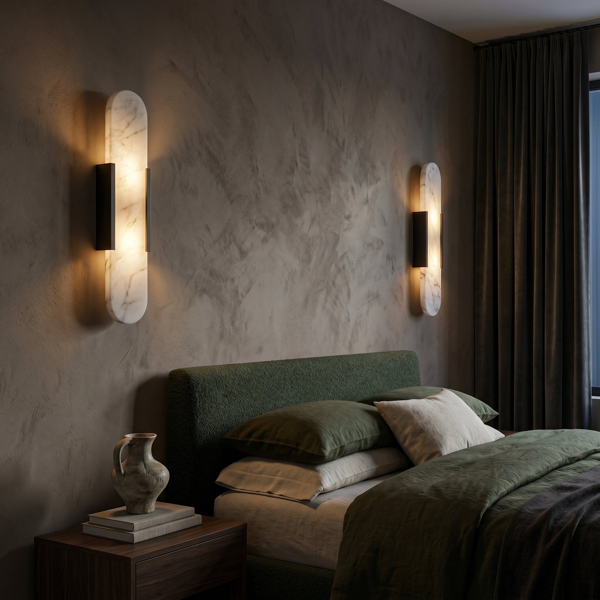 Elegant Marble Wall Sconce Lighting with Soft Diffused Glow | Compact Design for Tranquil Ambiance 2