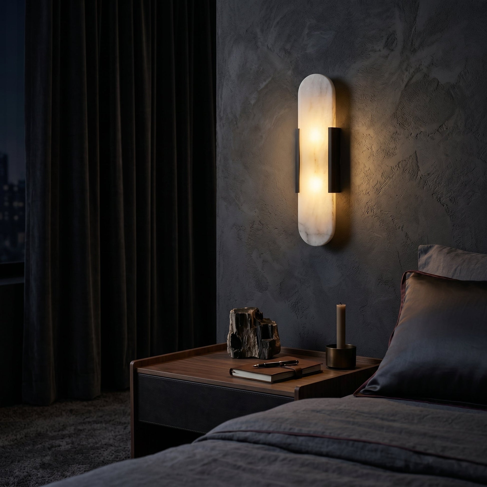 Elegant Marble Wall Sconce Lighting with Soft Diffused Glow | Compact Design for Tranquil Ambiance 3