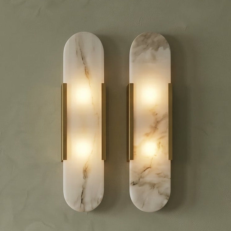 Elegant Marble Wall Sconce Lighting with Soft Diffused Glow | Compact Design for Tranquil Ambiance 5