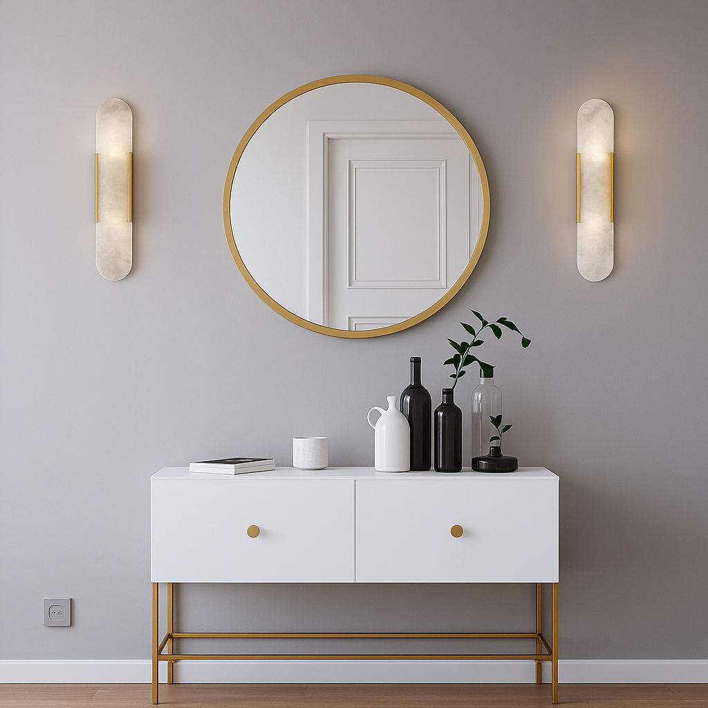 Elegant Marble Wall Sconce Lighting with Soft Diffused Glow | Compact Design for Tranquil Ambiance 8