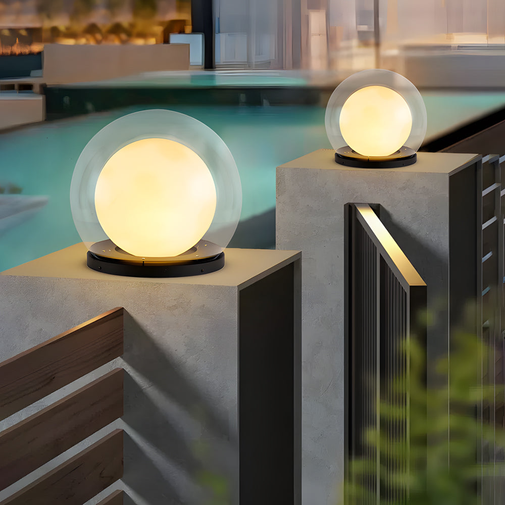 Elegant Outdoor Lamp | Solar-Powered Light Fixture with Double-Layer Moonlight Design | Weather-Resistant for Stylish Illumination 1