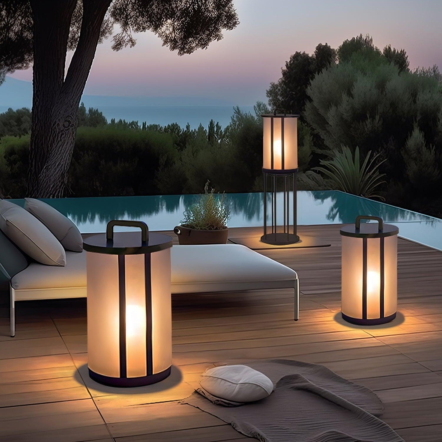 Elegant Outdoor Lantern Lights with Integrated LED | Durable Acrylic Shade for Warm Ambiance 2