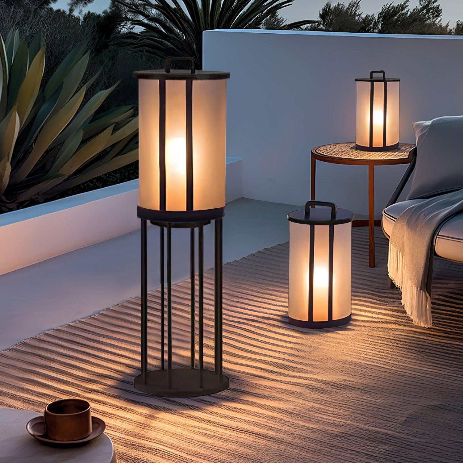 Elegant Outdoor Lantern Lights with Integrated LED | Durable Acrylic Shade for Warm Ambiance 7
