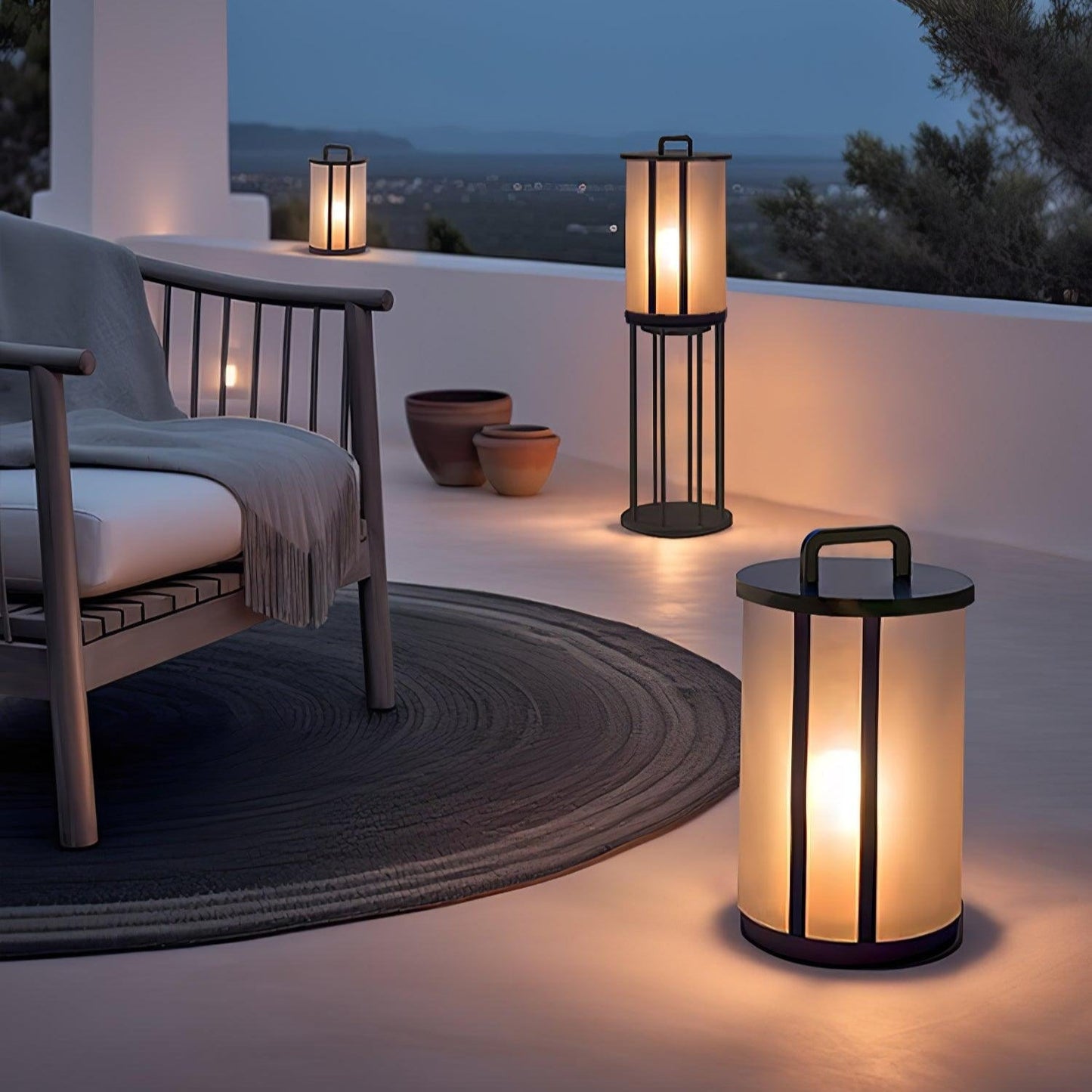 Elegant Outdoor Lantern Lights with Integrated LED | Durable Acrylic Shade for Warm Ambiance 8